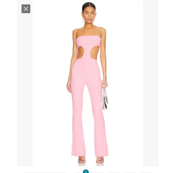 NWT Revolve Superdown Darcey Cut Out Jumpsuit Hot Pink Size S Small - Picture 1 of 9